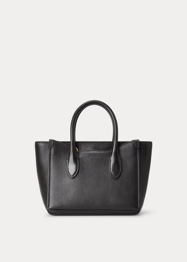 Ralph Lauren Læder Mini Sloane Satchel Černé | b5mAgRCk