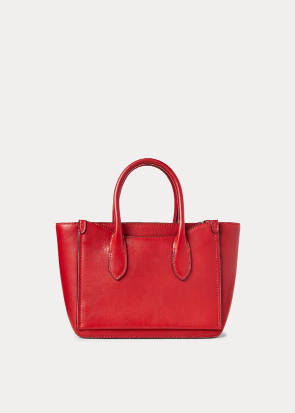 Ralph Lauren Læder Mini Sloane Satchel Červené | iGRk8b5v