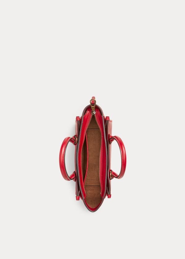 Ralph Lauren Læder Mini Sloane Satchel Červené | iGRk8b5v