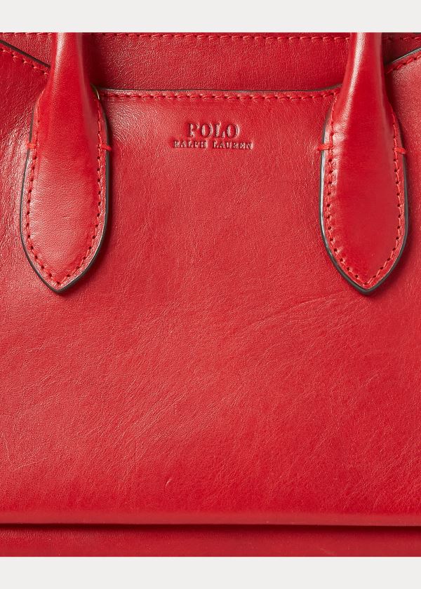 Ralph Lauren Læder Mini Sloane Satchel Červené | iGRk8b5v