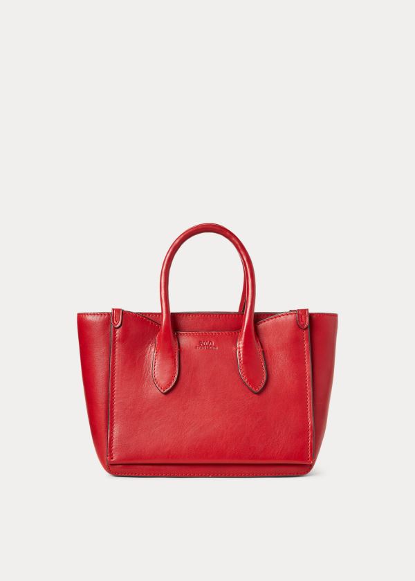 Ralph Lauren Læder Mini Sloane Satchel Červené | iGRk8b5v