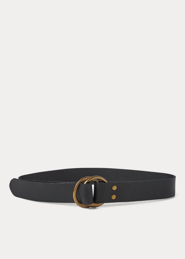 Ralph Lauren Læder O-Ring Belt Černé | i06m027o