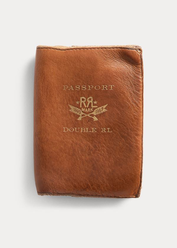 Ralph Lauren Læder Passport Wallet Tmavě Hnědé Indigo | aWr6QKRG