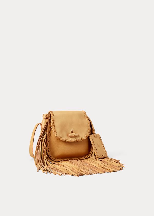 Ralph Lauren Læder Ridgeway Crossbody Bag Hnědé | FNbDx50K
