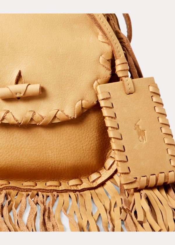 Ralph Lauren Læder Ridgeway Crossbody Bag Hnědé | FNbDx50K