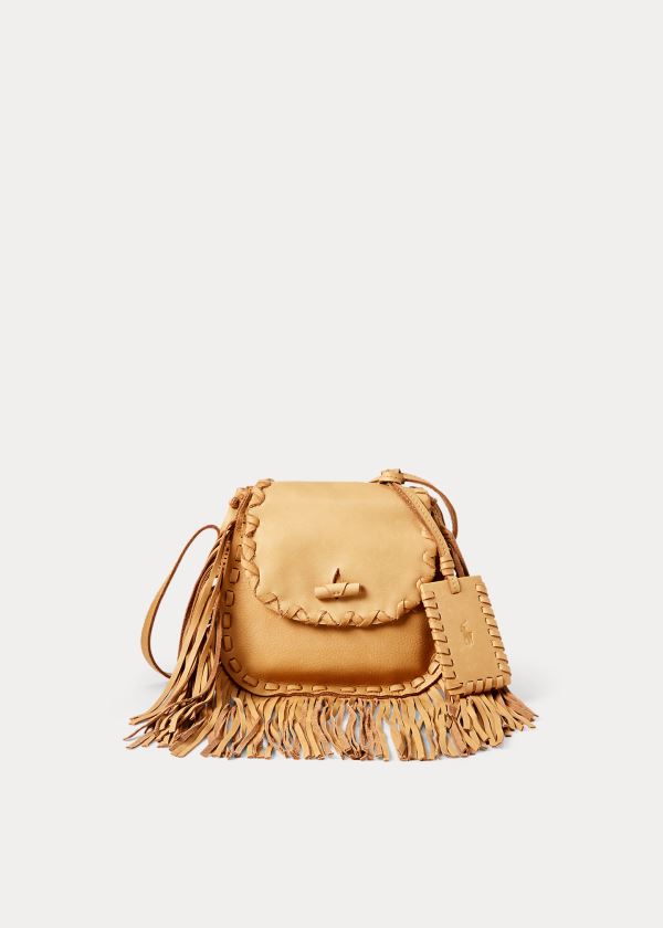 Ralph Lauren Læder Ridgeway Crossbody Bag Hnědé | FNbDx50K
