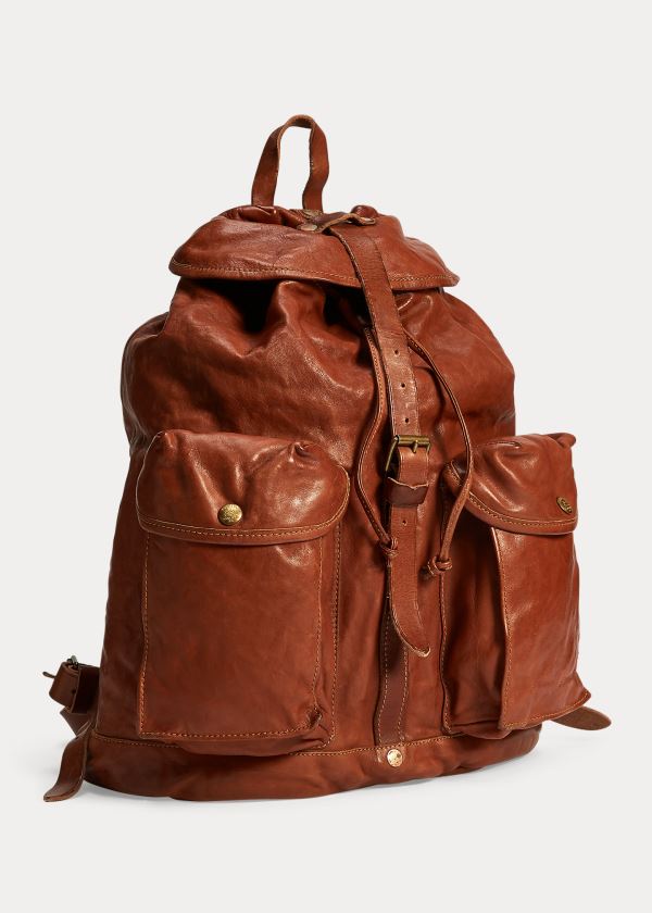 Ralph Lauren Læder Rucksack Hnědé | KJmfzguH