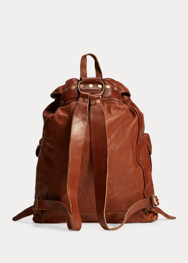 Ralph Lauren Læder Rucksack Hnědé | KJmfzguH