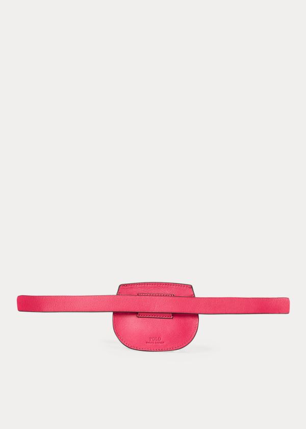 Ralph Lauren Læder Skinny Belt Bag Růžové | WwgStLXp