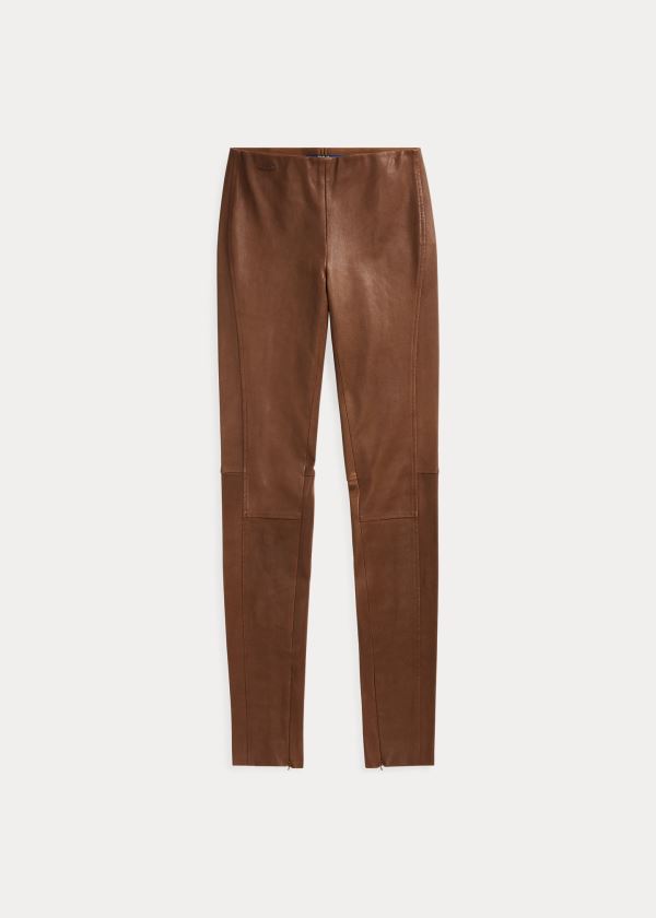 Ralph Lauren Læder Skinny Pant Hnědé | lDqTFTkn