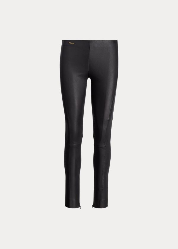 Ralph Lauren Læder Skinny Pant Černé | EuC80cGG