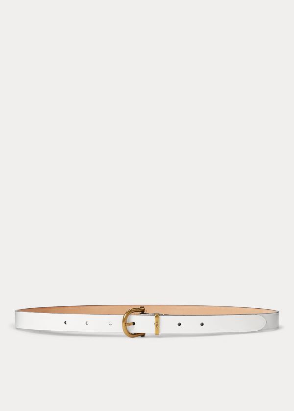 Ralph Lauren Læder Stirrup Belt Bílé | ryuVb4U9