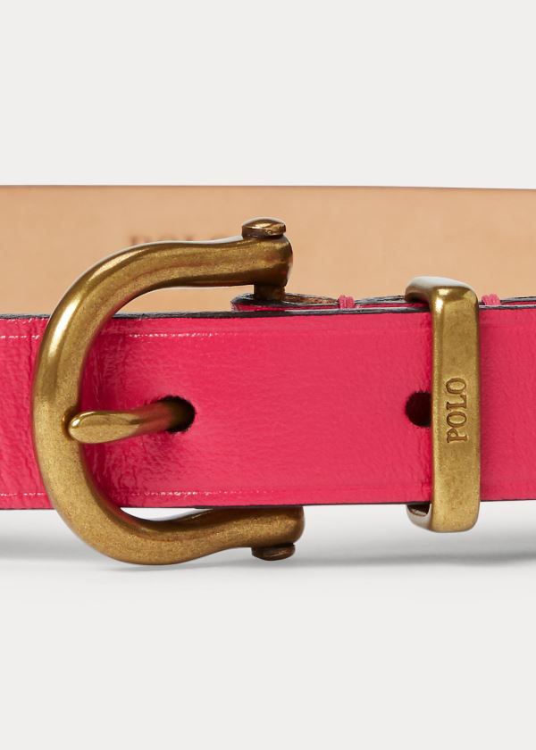 Ralph Lauren Læder Stirrup Belt Růžové | N136fgNb