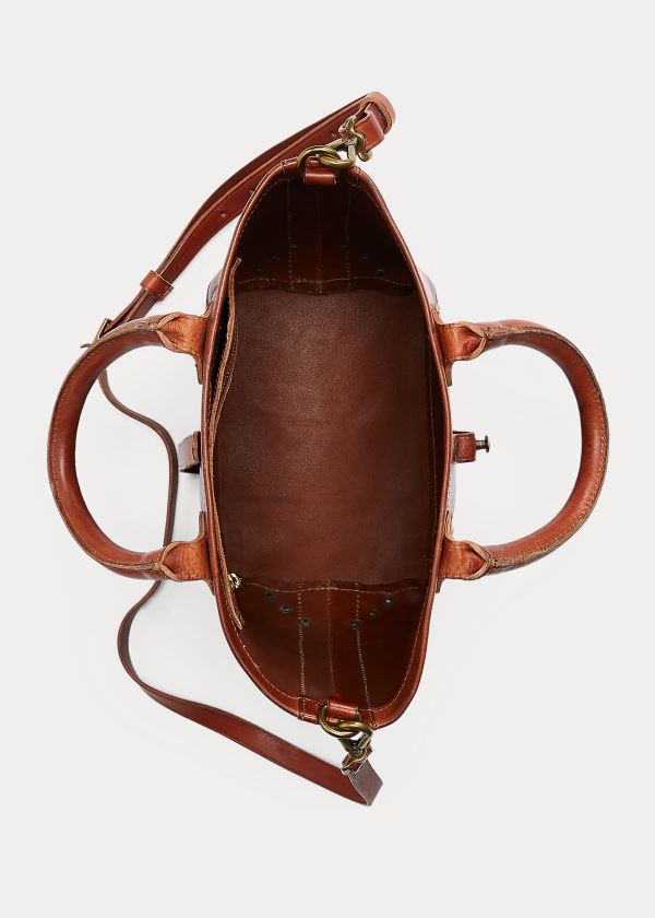 Ralph Lauren Læder Tote Hnědé | 0Jhpd4iB