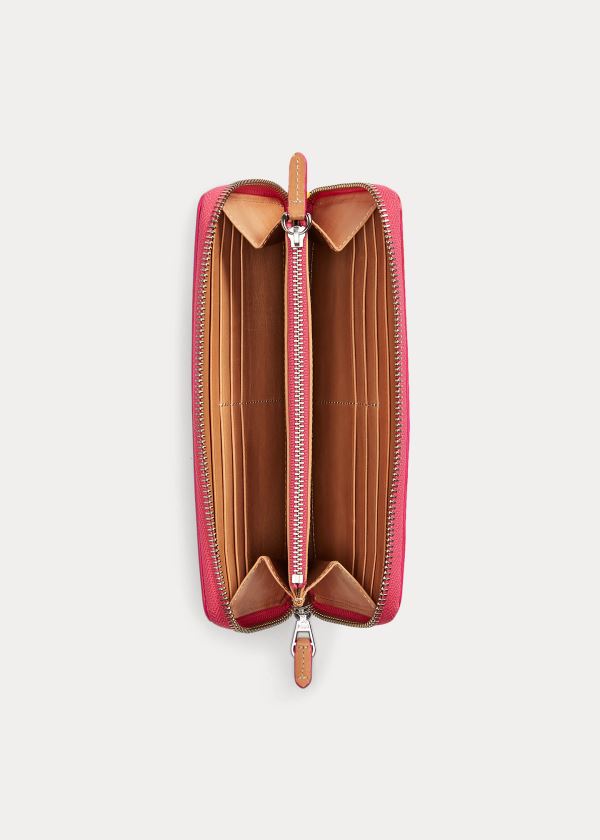 Ralph Lauren Læder Zip-Around Wallet Hnědé Růžové | s20SgQTY