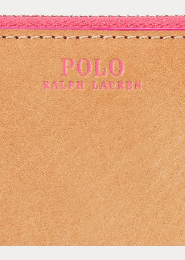 Ralph Lauren Læder Zip-Around Wallet Hnědé Růžové | s20SgQTY