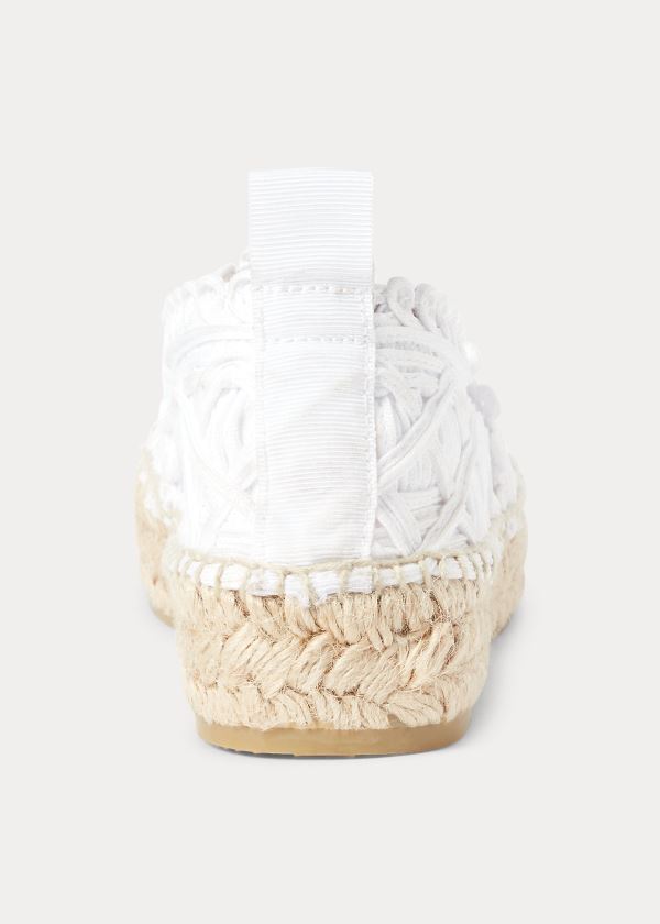 Ralph Lauren Macramé Espadrilky Bílé | OYNgf66v