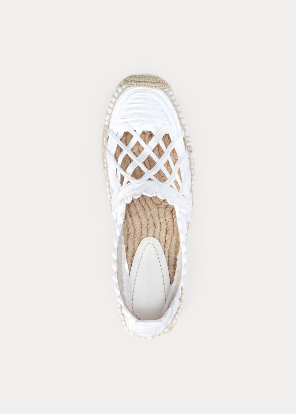 Ralph Lauren Macramé Espadrilky Bílé | OYNgf66v