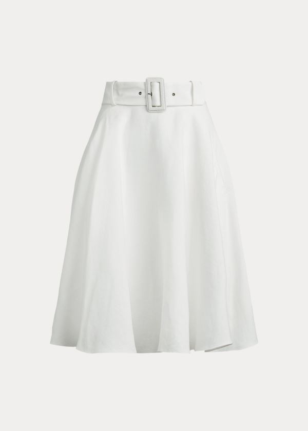 Ralph Lauren Madelyn Linen Skirt Bílé | zWo2e67E