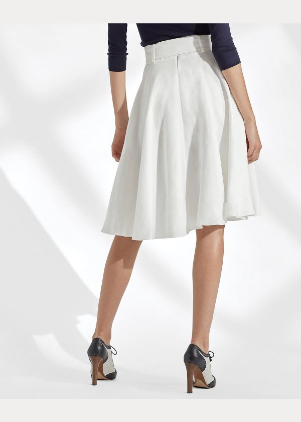 Ralph Lauren Madelyn Linen Skirt Bílé | zWo2e67E