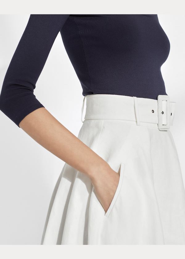 Ralph Lauren Madelyn Linen Skirt Bílé | zWo2e67E