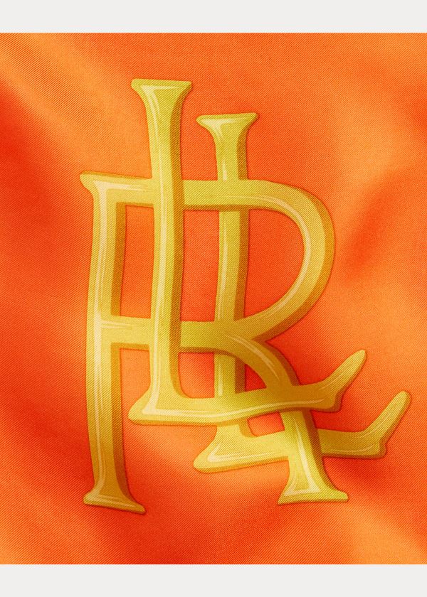 Ralph Lauren Madison Silk Twill Scarf Oranžové | qr4OjlWr