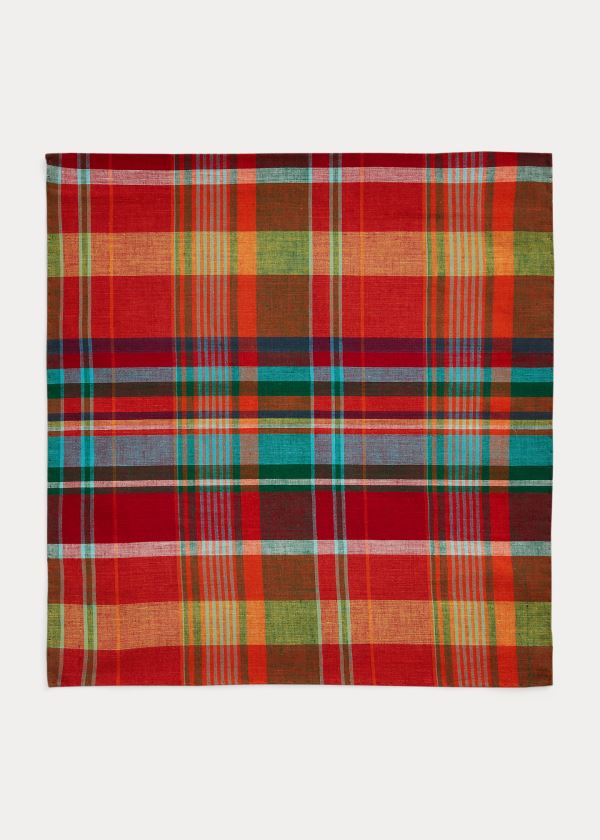Ralph Lauren Madras Pocket Square Oranžové Červené Viacfarebný | kNUUwbtb