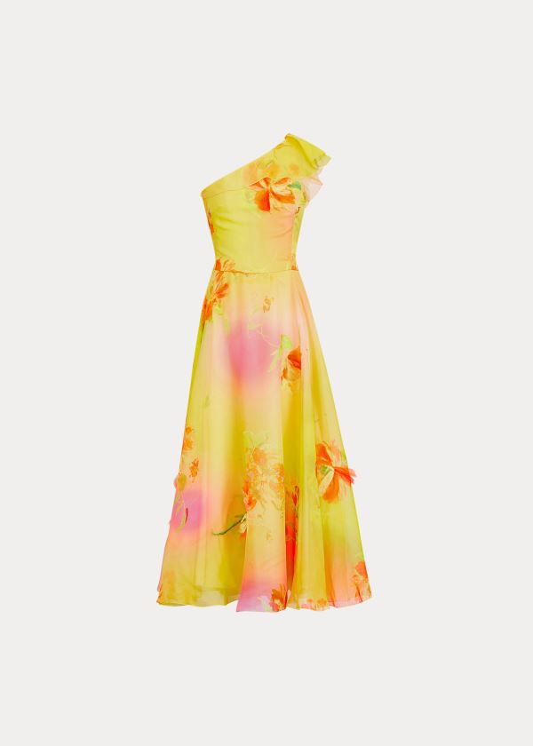 Ralph Lauren Makalla One-Shoulder Šaty Oranžové Viacfarebný | 2k9IcXaK