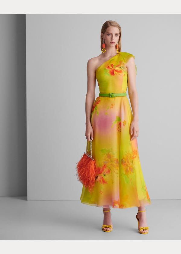 Ralph Lauren Makalla One-Shoulder Šaty Oranžové Viacfarebný | 2k9IcXaK