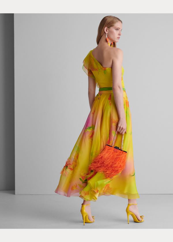 Ralph Lauren Makalla One-Shoulder Šaty Oranžové Viacfarebný | 2k9IcXaK