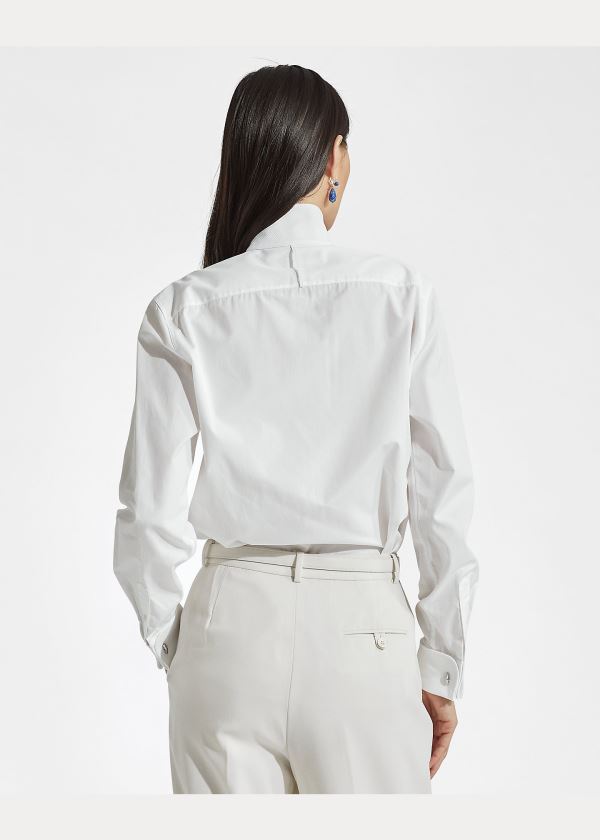 Ralph Lauren Marlie Wingtip Bavlněné Shirt Bílé | qVrZ2rWA