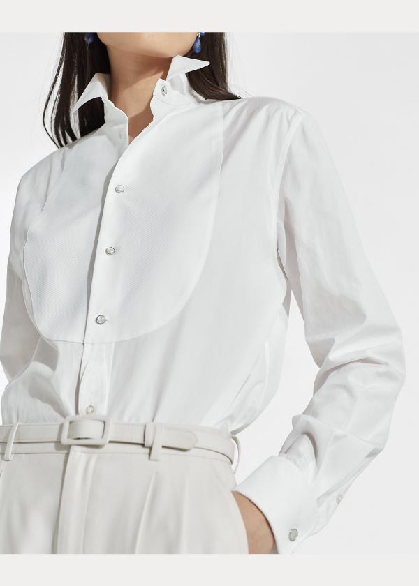 Ralph Lauren Marlie Wingtip Bavlněné Shirt Bílé | qVrZ2rWA