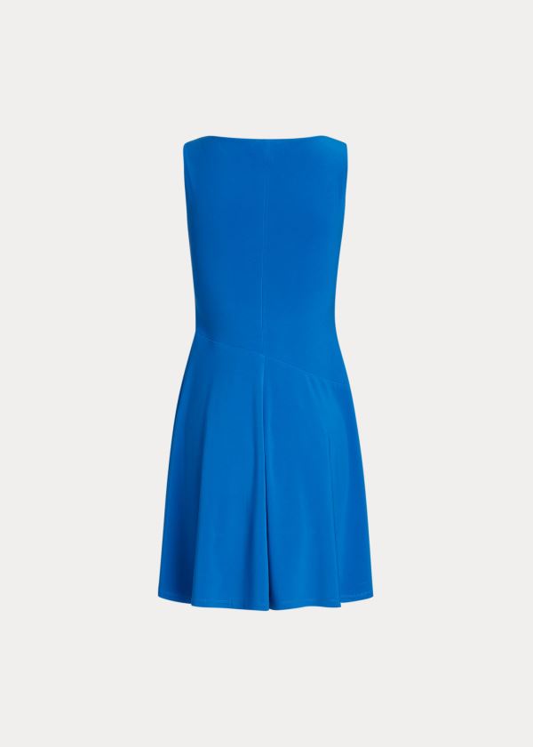 Ralph Lauren Matte Jersey Surplice Šaty Blankyt | s6f9FDSA