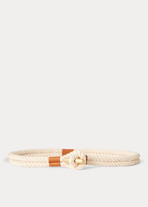 Ralph Lauren Medium Bavlněné Rope Belt Krém Hnědé | ZrokNo7I