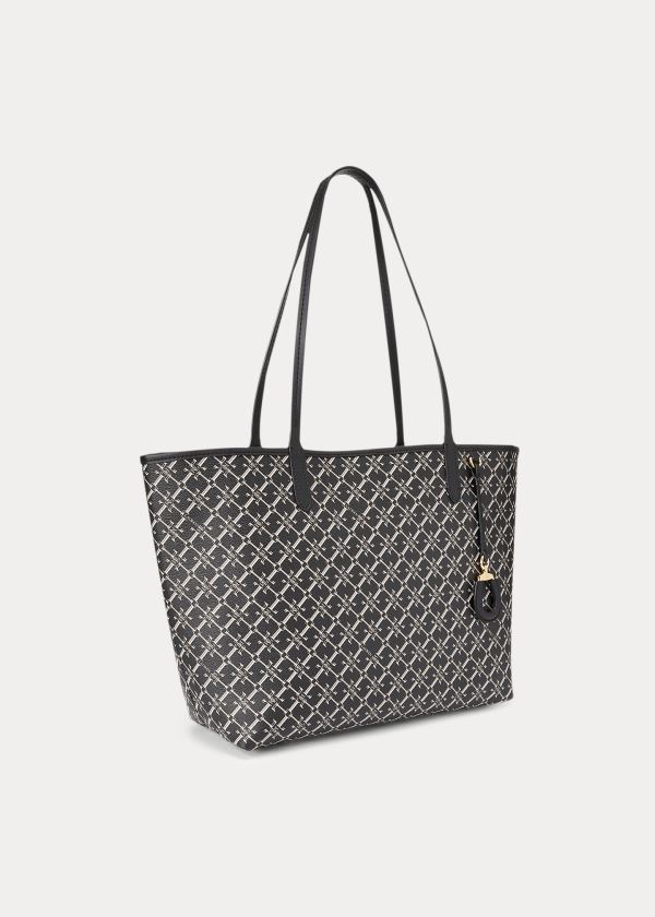 Ralph Lauren Medium Collins Tote Černé Bílé | KPasJ7M4