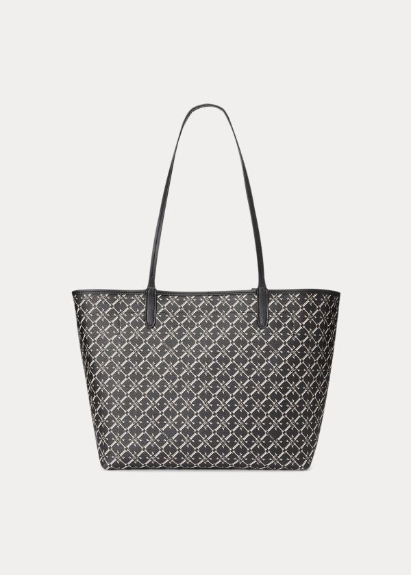 Ralph Lauren Medium Collins Tote Černé Bílé | KPasJ7M4