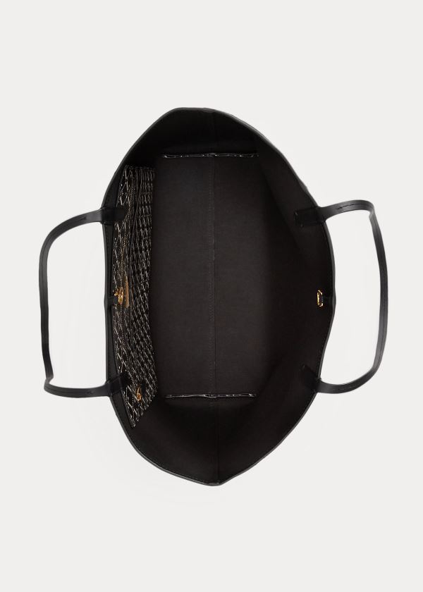 Ralph Lauren Medium Collins Tote Černé Bílé | KPasJ7M4