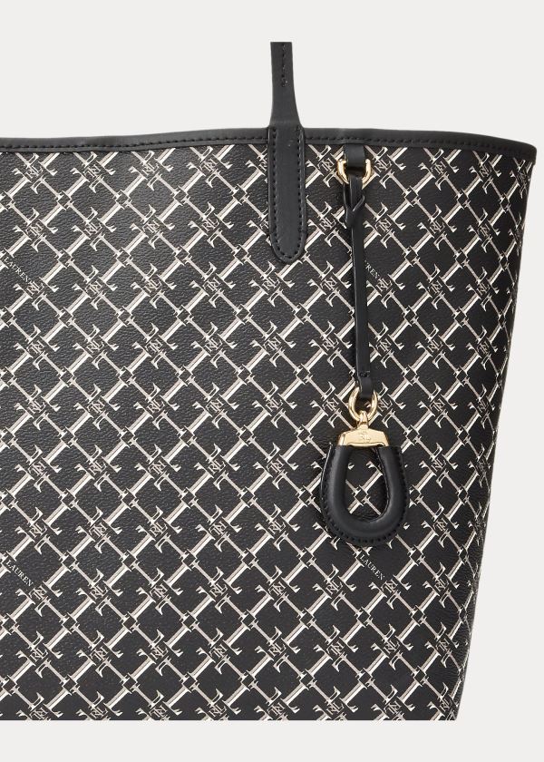 Ralph Lauren Medium Collins Tote Černé Bílé | KPasJ7M4