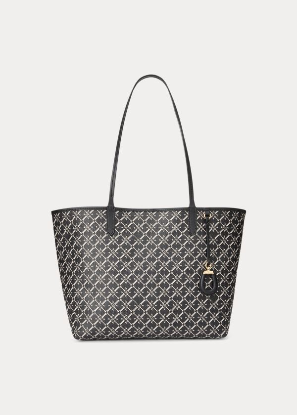 Ralph Lauren Medium Collins Tote Černé Bílé | KPasJ7M4