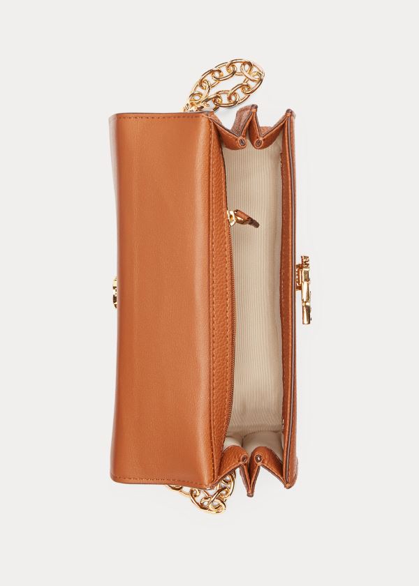 Ralph Lauren Medium Læder Crossbody Bag Hnědé | Fjr06jsj