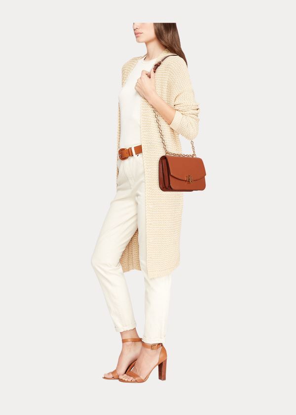 Ralph Lauren Medium Læder Crossbody Bag Hnědé | Fjr06jsj