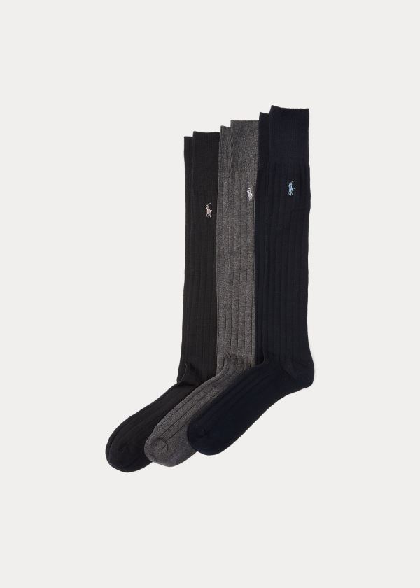 Ralph Lauren Mercerized Slack Sock 3-Pack Tmavě Blankyt | YCWsa5fJ