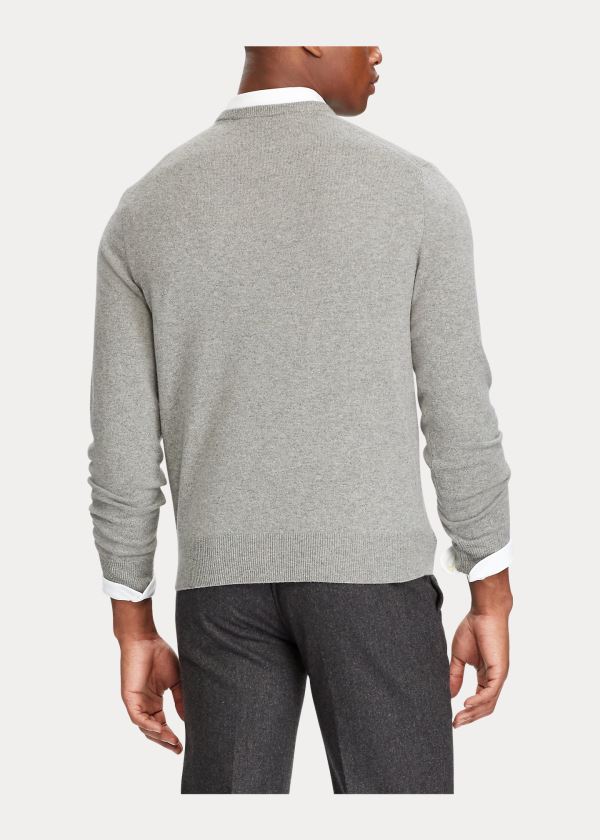 Ralph Lauren Merino Wool V-Neck Svetrové Šedé | 2bY66wm3