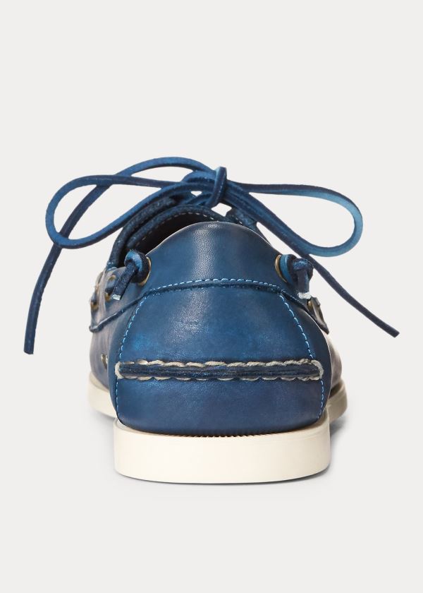 Ralph Lauren Merton Læder Lodní Shoe Tmavě Blankyt | TLuhLV0f
