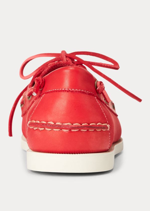 Ralph Lauren Merton Læder Lodní Shoe Červené | pd9fokRd