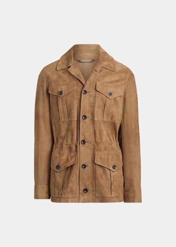 Ralph Lauren Merton Nubuck Læder Jacket Hnědožlutý | 2eJtzmmb