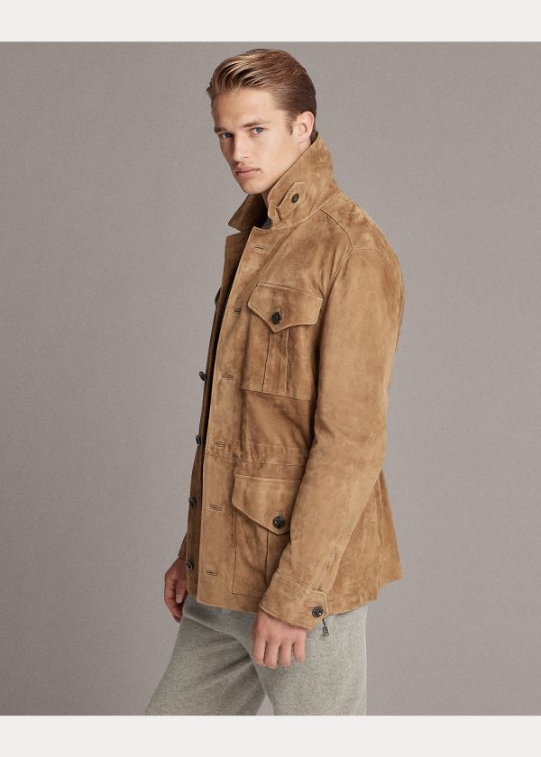 Ralph Lauren Merton Nubuck Læder Jacket Hnědožlutý | 2eJtzmmb