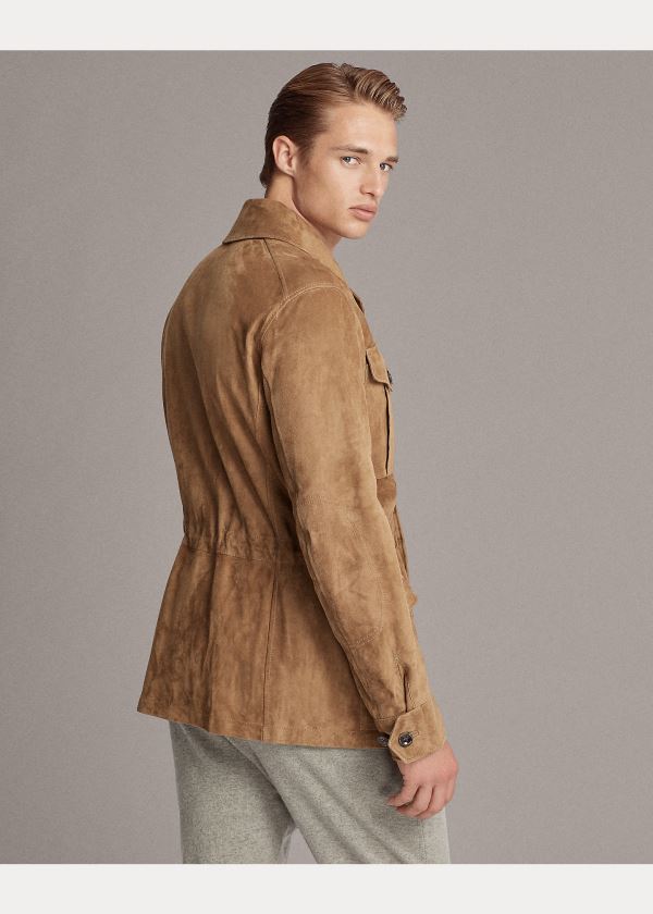 Ralph Lauren Merton Nubuck Læder Jacket Hnědožlutý | 2eJtzmmb