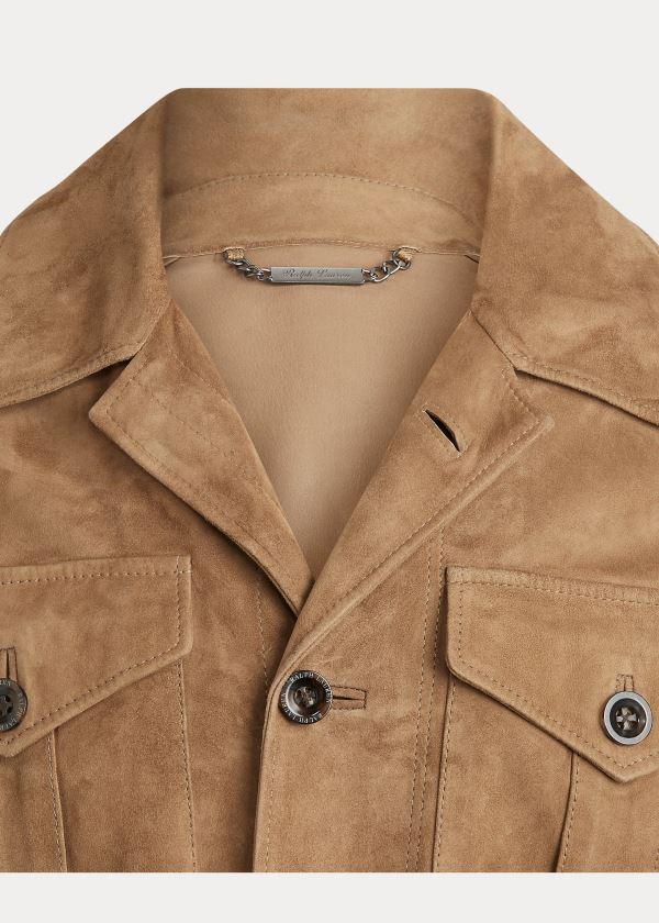 Ralph Lauren Merton Nubuck Læder Jacket Hnědožlutý | 2eJtzmmb