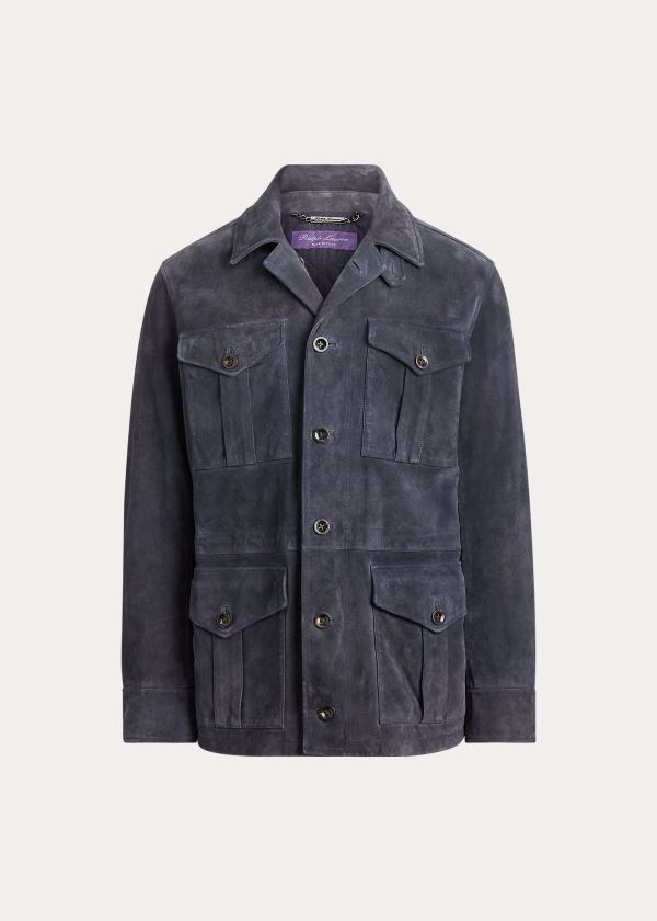 Ralph Lauren Merton Semišové Jacket Blankyt | UmP8Jc77